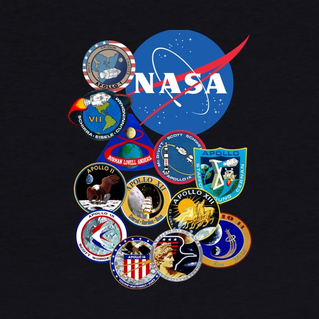 Apollo Flight Patches - Manned Missions To The Moon by The Blue Box